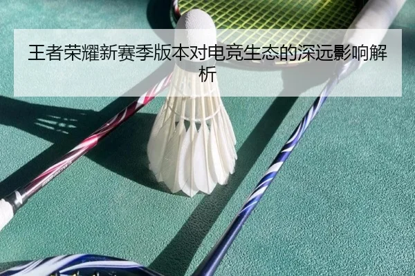 王者荣耀新赛季版本对电竞生态的深远影响解析